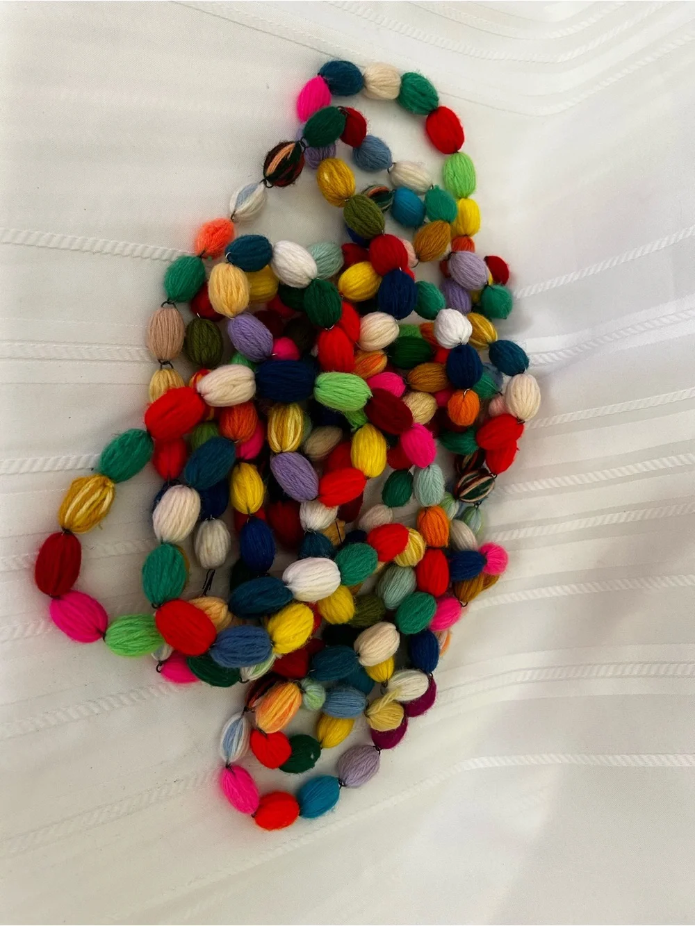 Vintage Mexican Pompom Garland Christmas Tree Home Holiday Decor Multicolor
